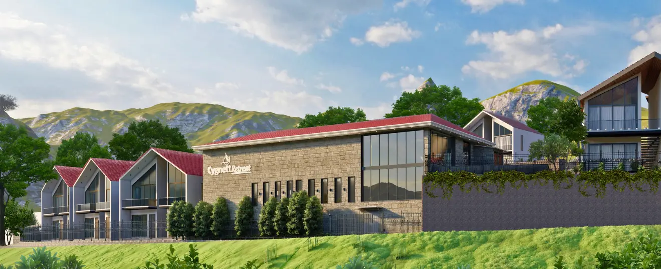 Urban Arbor Pangot resort overview – Nainital hillside development